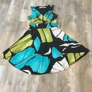Hericher Sleeveless Dress with Abstract Pattern